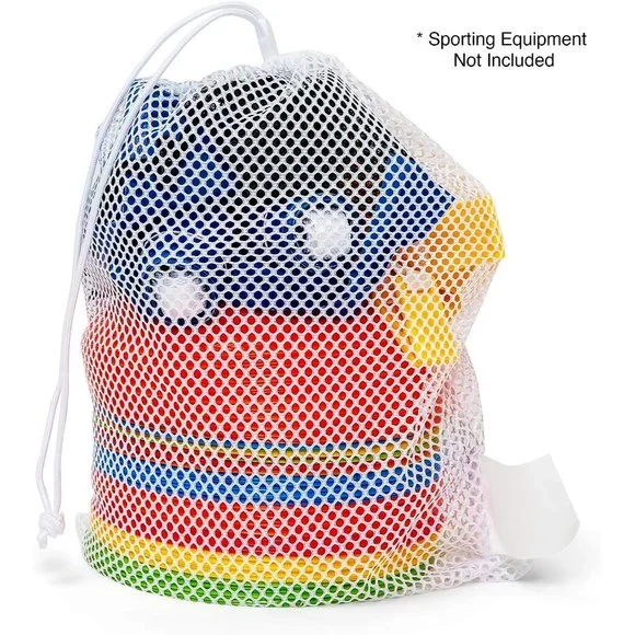 Boy Girl White Mesh Sports Equipment Bag with Strap - Picture 2 of 11